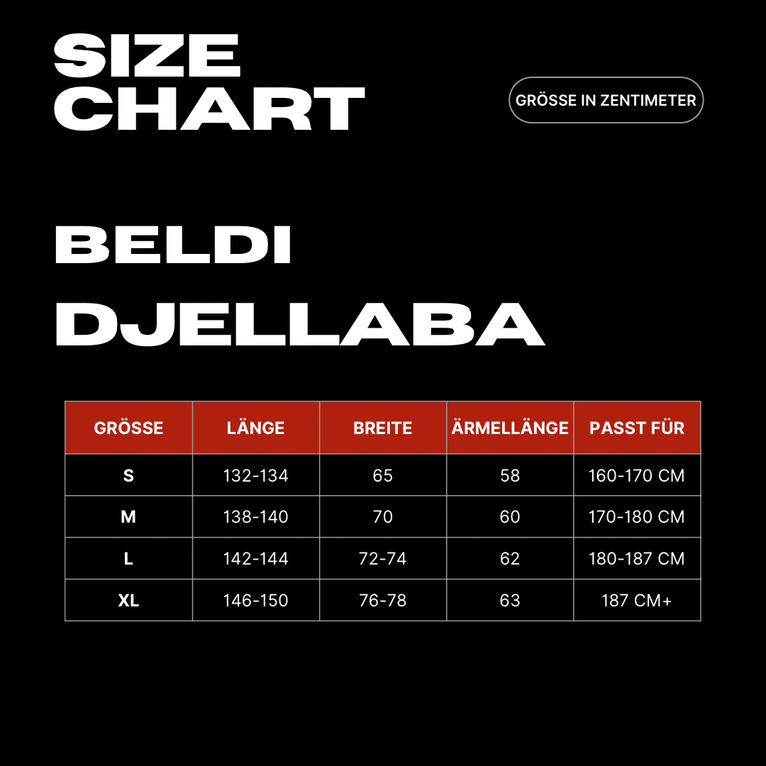 Djellaba Schwarz Premium