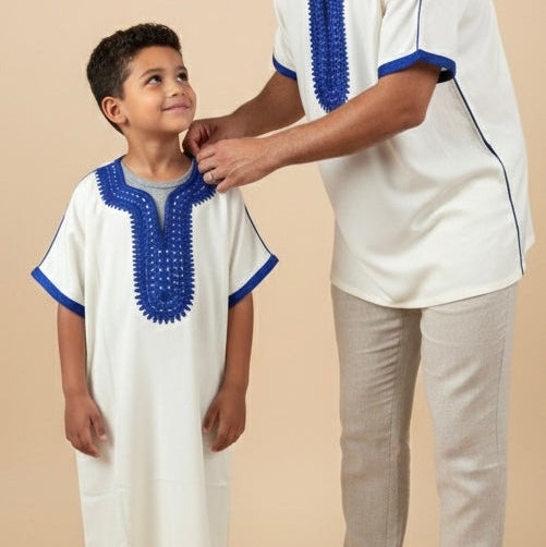 Gandoura Kids Off-White/Blue | BELDI DEPT.