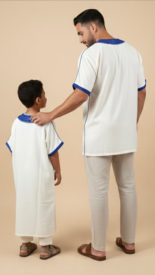 Gandoura Kids - Off-White/Blau