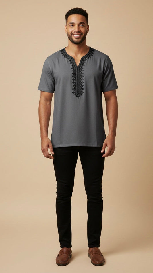 Beldi-Shirt Modell Nador moderner orientalischer Look kombiniert Gandoura und T-Shirt