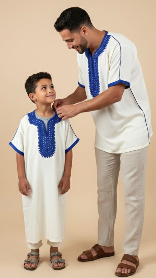 Gandoura Kids - Off-White/Blau