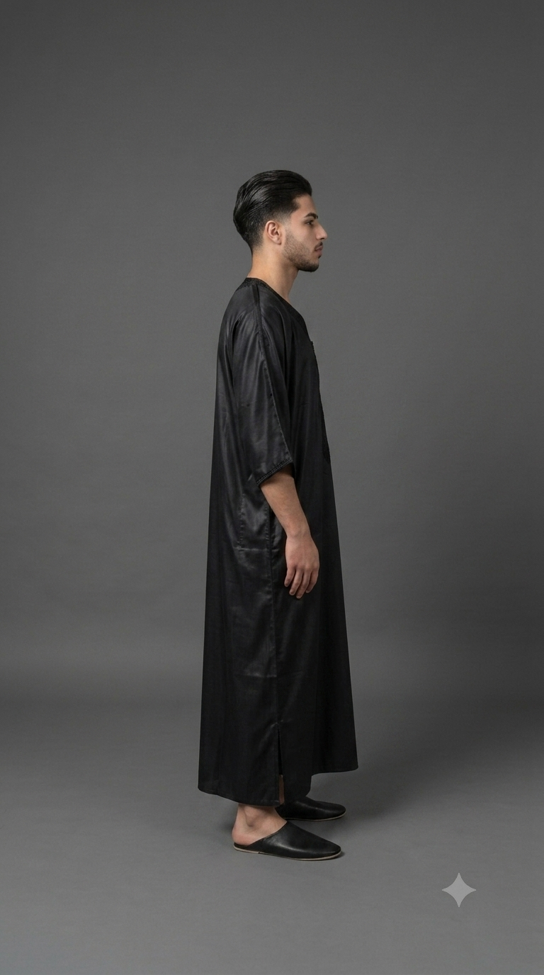 Gandoura Schwarz Premium