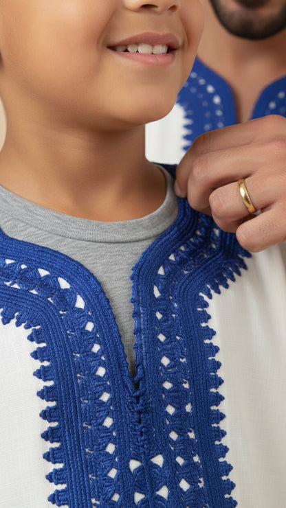 Gandoura Kids - Off-White/Blau