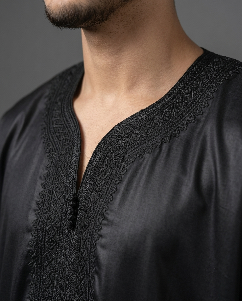Gandoura Schwarz Premium