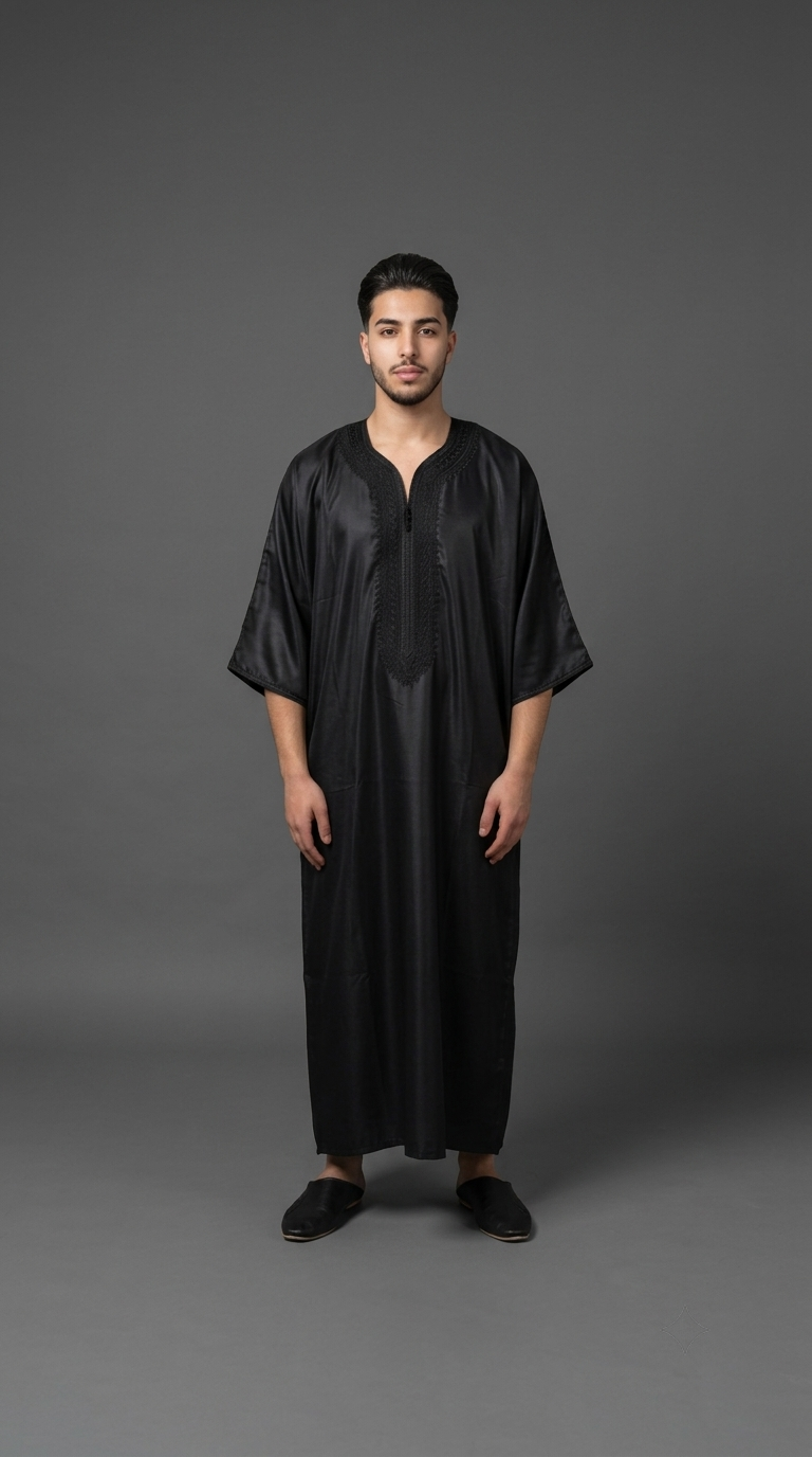 Gandoura Schwarz Premium